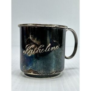 Vintage Warwick Plate Silver Plated Cup Engraved Katheline On Front